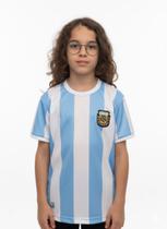 Camisa Argentina Infantil Retrô 1986 Home Escudo Bordado AFA Camisa Argentina Infantil Retrô 1986 Home Escudo Bordado AFA