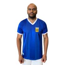Camisa Argentina Retrô 1986 Away Marinho Escudo Bordado Camisa Argentina Retrô 1986 Away Marinho Escudo Bordado