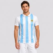 Camisa Argentina Retrô 1994 Listrada Branco e Azul