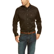 Camisa ARIAT Big and Tall Solid Twill preta para homens tamanho LG Camisa ARIAT Big and Tall Solid Twill preta para homens tamanho LG