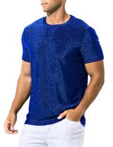 Camisa Arjen Kroos Masculina Shiny Sequin Disco Rave Nightclub