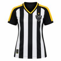 Camisa Atlético Mineiro Listrada - Feminino Tamanho:GGCor:Preto/Branco Camisa Atlético Mineiro Listrada - Feminino Tamanho:GGCor:Preto/Branco
