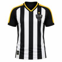 Camisa Atlético Mineiro Listrada - Masculino Tamanho:GCor:Branco/Preto Camisa Atlético Mineiro Listrada - Masculino Tamanho:GCor:Branco/Preto