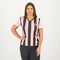 Camisa Atlético Mineiro Study Feminina Rosa e Preta - Braziline