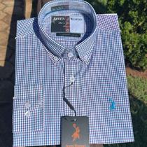 Camisa Austin Xadrez Azul e Rosa