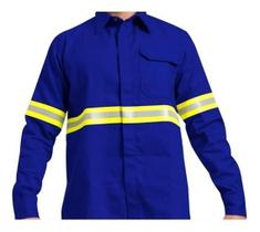 Camisa azul royal nr-10 risco ii c/faixa refletiva
