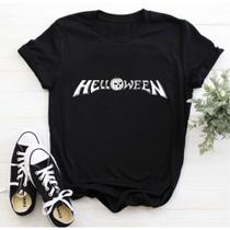 Camisa Baby Look Feminina Halloween Básica 100% Algodão