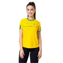 Camisa babylook elite brasil logo feminina torcida poliester