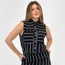 Camisa Bana Bana Cropped Regata Listrada Feminina