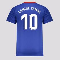 Camisa Barcelona Dryfit 10 Lamine Yamal Azul e Vermelha