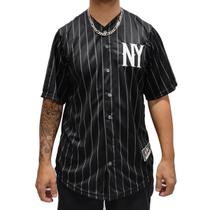 Camisa Baseball M10 NY 2 Listrado Preto
