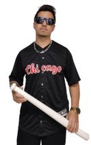 Camisa Baseball M10 Plus Size Chicago Preto