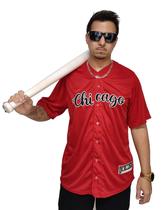 Camisa Baseball M10 Plus Size Chicago Vinho