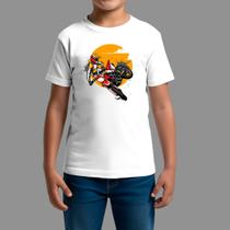 Camisa Básica Casual Manga Curta Gola Redonda Moto Classic