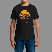 Camisa Básica Casual Manga Curta Gola Redonda Moto Classic