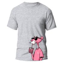 Camisa Básica Estampada Camiseta Maga Curta Blusa Algodão Casual Pantera Personagem