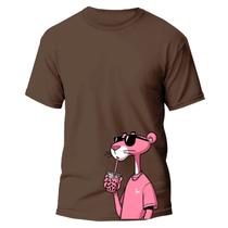 Camisa Básica Estampada Camiseta Maga Curta Blusa Algodão Casual Pantera Personagem