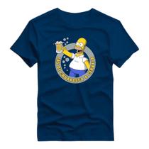 Camisa Básica Estampada Camiseta Maga Curta Blusa Algodão Homer Cerveja