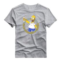 Camisa Básica Estampada Camiseta Maga Curta Blusa Algodão Homer Cerveja