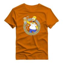 Camisa Básica Estampada Camiseta Maga Curta Blusa Algodão Homer Cerveja