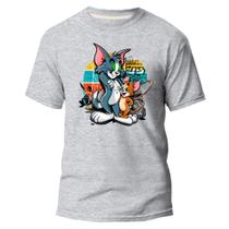 Camisa Básica Estampada Camiseta Maga Curta Blusa Algodão Tom Jerry