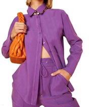 Camisa Básica Feminina Blogueira Manga Longa Ref.15445 Camisa Básica Feminina Blogueira Manga Longa Ref.15445