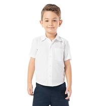 Camisa Básica Infantil Casual Branca Algodão Manga Curta - VRASALON