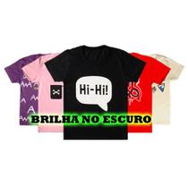 Camisa Basica Infanto Juvenil De Crianças 5 Camisetas Estampadas Brilha no Escuro