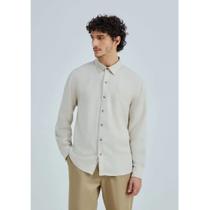 Camisa Básica Masculina Manga Longa Slim Em Linho Bege XG Hering Camisa Básica Masculina Manga Longa Slim Em Linho Bege XG Hering