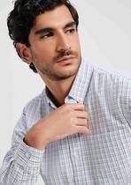 Camisa Básica Masculina Manga Longa Slim Xadrez