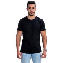 Camisa Básica Masculina Preta Lisa Manga Curta Casual Verão - Bueno Store