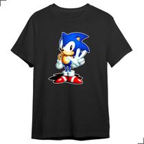 Camisa Básica Super Sonic Adventure Ouriço Azul Game Online