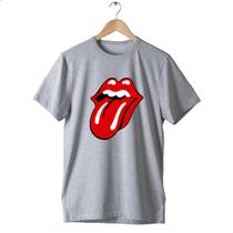 Camisa Básica The Rolling Banda Mick Rock Jagger Logo Stones