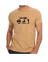 Camisa Básica Unissex Personallzada Caqui Estampa 100% Agro Arar Planta Colhe Tecido 100% Poliéster