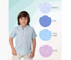 Camisa Bata Gola padre Manga Curta Infantil e Juvenil