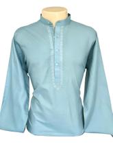 Camisa Bata Indiana Masculina Bordada Manga Longa Tam: XGG