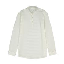 Camisa Bata Infantil Menino Manga Longa Off White Ogochi