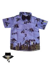 Camisa Batman Infantil + Gravatinha Borboleta Temática Camisa Batman Infantil + Gravatinha Borboleta Temática