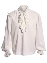 Camisa Bbalizko Pirate Ruffle Victorian Renaissance White