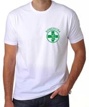 Camisa Biomedicina - branca com simbolo verde - biomedica - profissões Camisa Biomedicina - branca com simbolo verde - biomedica - profissões