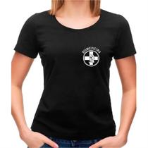 Camisa Biomedicina - preta com simbolo branco - biomedica - profissões Camisa Biomedicina - preta com simbolo branco - biomedica - profissões