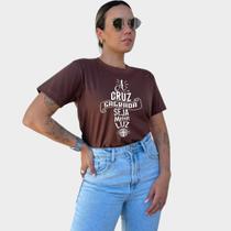 Camisa Blusa Estampada A Cruz Sagrada Católica São Bento Cristã Feminina - Bliss