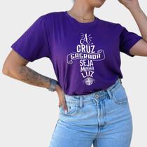 Camisa Blusa Estampada A Cruz Sagrada Católica São Bento Cristã Feminina