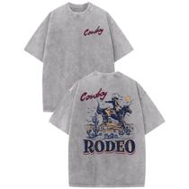 Camisa Bobeutou Western Rodeo Cowboy Vintage para homens cinza 3XL Camisa Bobeutou Western Rodeo Cowboy Vintage para homens cinza 3XL
