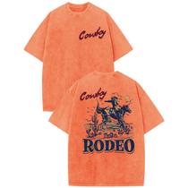 Camisa Bobeutou Western Rodeo Cowboy Vintage para homens laranja 3XL Camisa Bobeutou Western Rodeo Cowboy Vintage para homens laranja 3XL