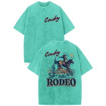 Camisa Bobeutou Western Rodeo Cowboy Vintage para homens verde 3XL Camisa Bobeutou Western Rodeo Cowboy Vintage para homens verde 3XL