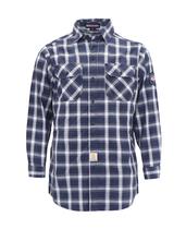 Camisa BOCOMAL resistente a llamas 7 oz para soldadura color azul marino y blanco