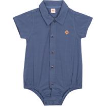 Camisa Body Bebê Menino Azul Nini & Bambini Camisa Body Bebê Menino Azul Nini & Bambini