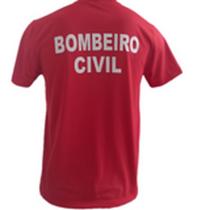 Camisa Bombeiro Civil Vermelha Manga Curta