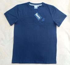 Camisa Bordada Masculina Algodão Azul Marinho